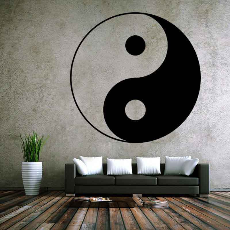 kw5209 太极阴阳鱼个性创意装饰pvc墙贴纸 外贸
