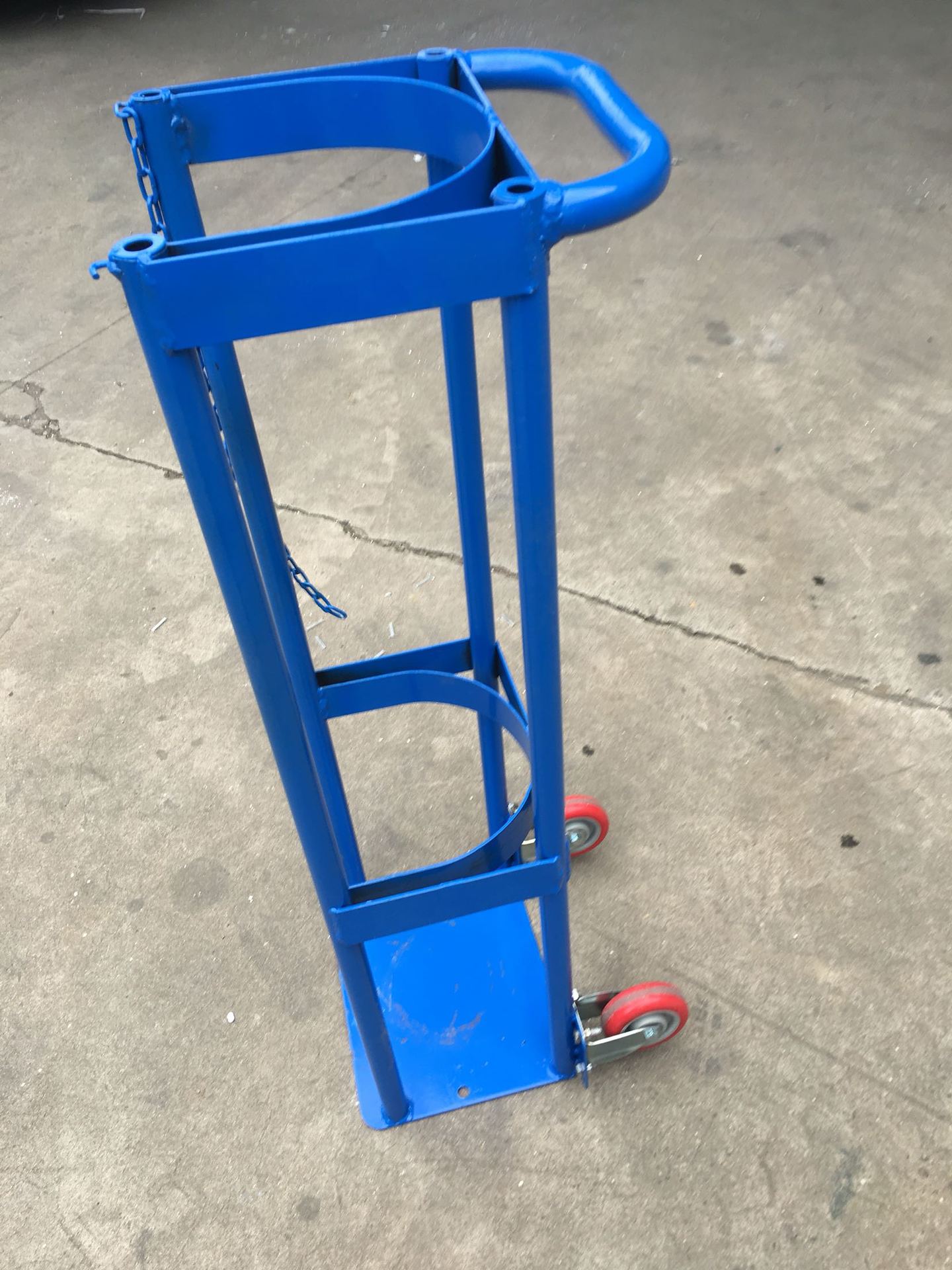 侧边带轮固定架单钢瓶两轮钢瓶车可移动氮气瓶架可ding制