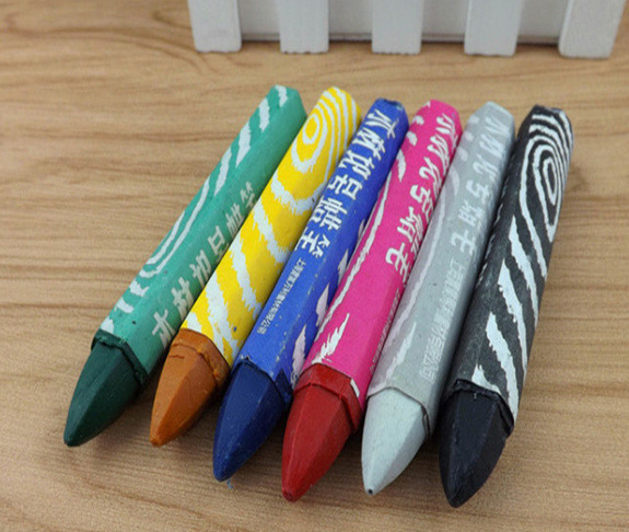 木材记号蜡笔 石材蜡笔 大蜡笔红色 黑色蜡笔 粗糙面大字笔