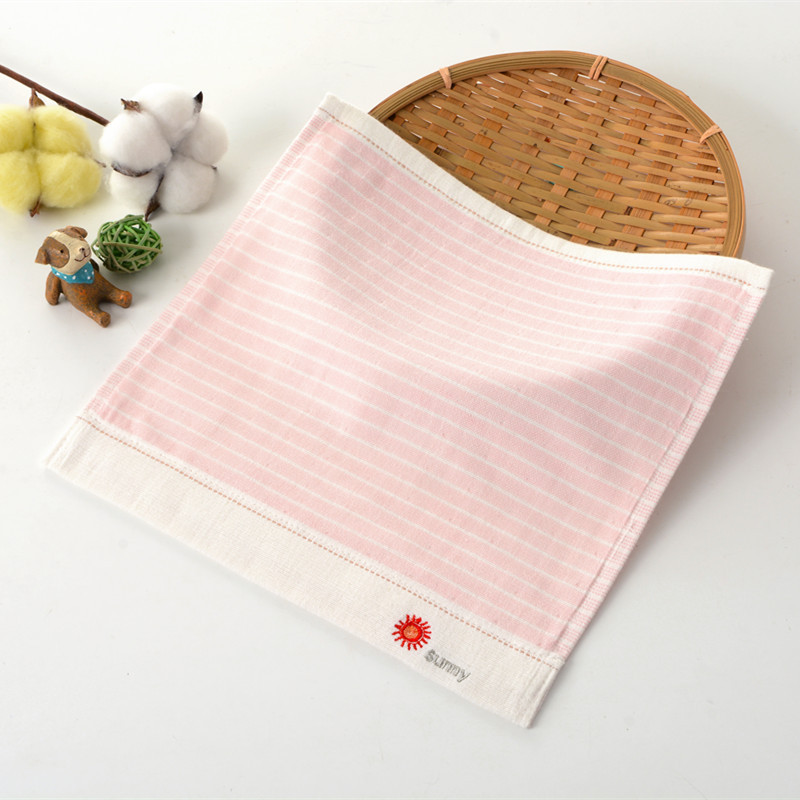 全棉彩色小毛巾 吸水双层绣花系列儿童擦手毛巾 儿童小方巾