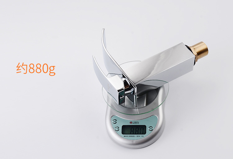 辉瓷 单把单孔 瀑布低扁嘴水龙头 台上盆面盆 冷热宽嘴龙头