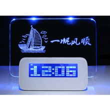 创意荧光留言板闹钟静音卡通学生礼品定时器LOGO印刷一件代发钟表