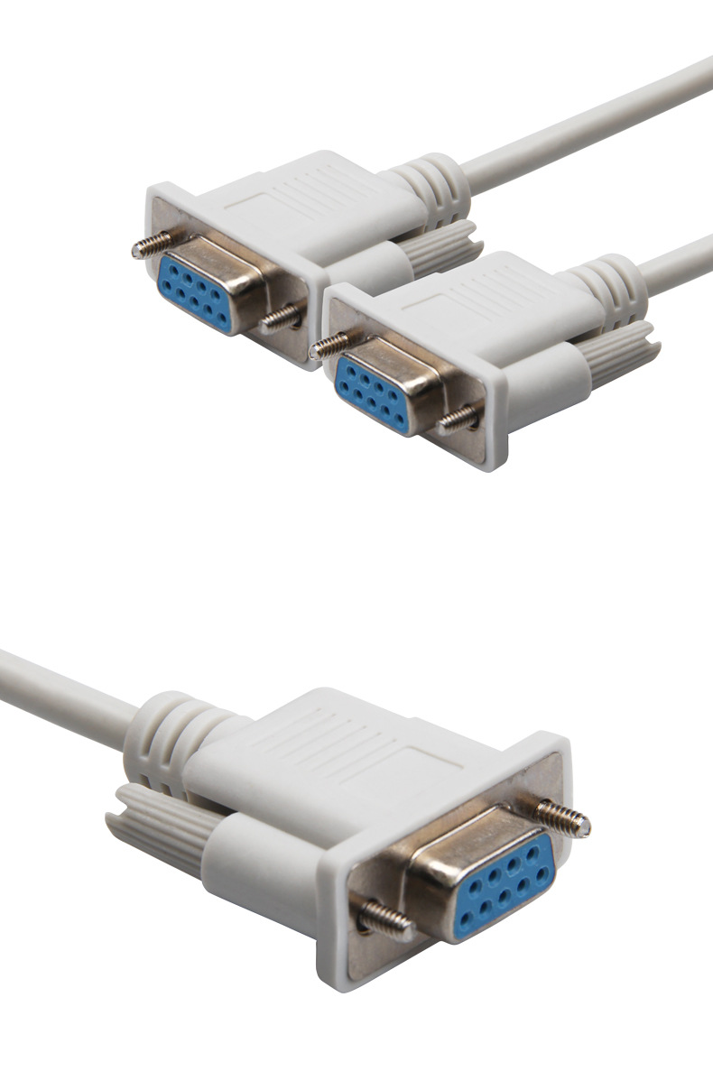 9针串口线 rs232 com数据线 db9母对母孔对孔 交叉3米