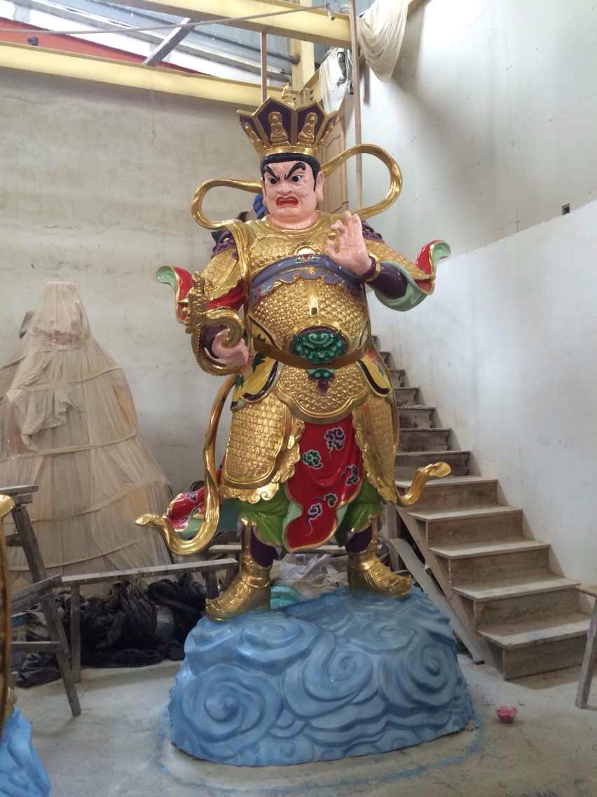 厂家定做 树脂彩绘寺庙神像 四大天王佛像 大型神像批发 量大从优