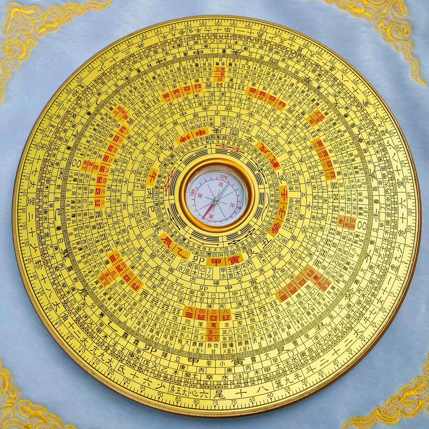 罗盘厂家仿铜无盖罗盘 黄铜圆形罗经盘 家居风水道教佛教用品批发