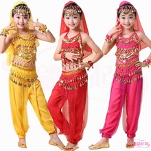 儿童肚皮舞演出服新疆表演服装女童印度舞蹈少儿演出练习套装新款