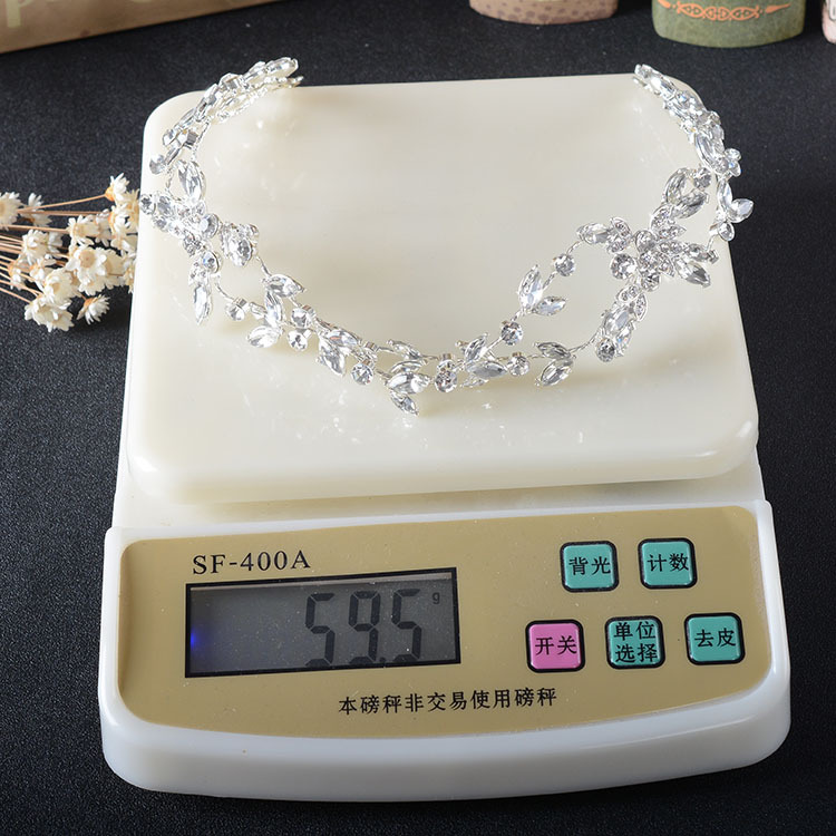 ts333新款双层新娘头饰柳叶形水晶婚礼皇冠甜美可爱婚纱摄影配饰