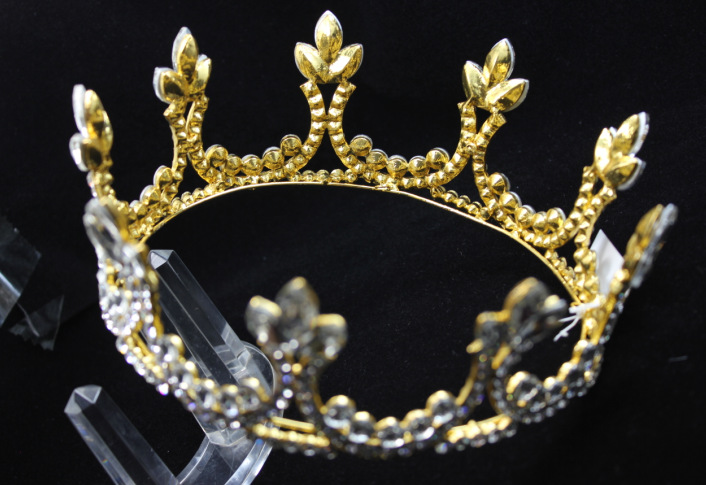 欧美新款新娘饰品 儿铜皇冠 时尚百搭圆形影楼百搭发饰