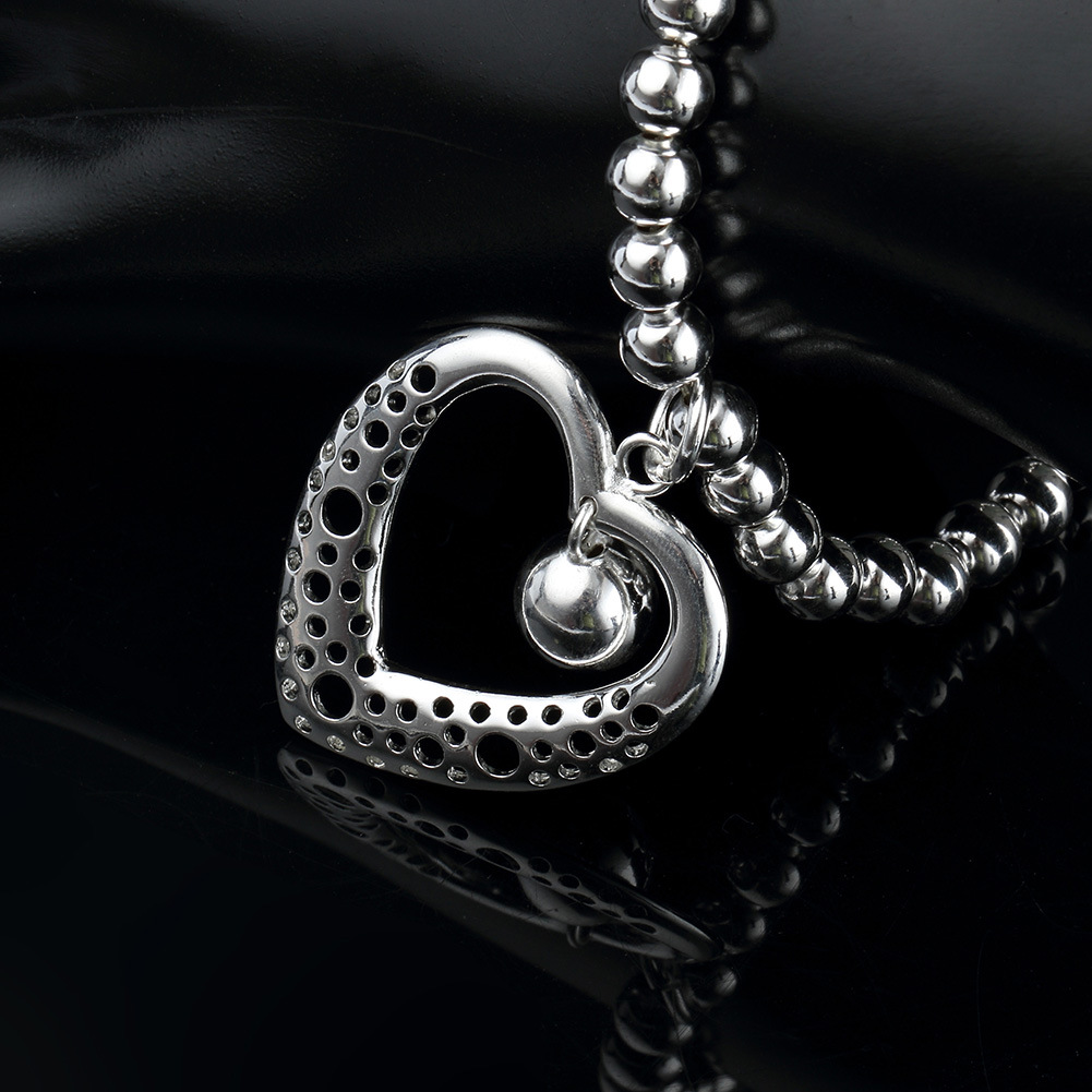 新风华源头厂家直销批发零售银佛珠心珠手链欧美流行时尚银首饰