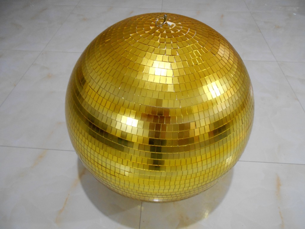 40cm金色迪斯科球 镜面装饰吊球 ktv反光玻璃镜片圣诞球