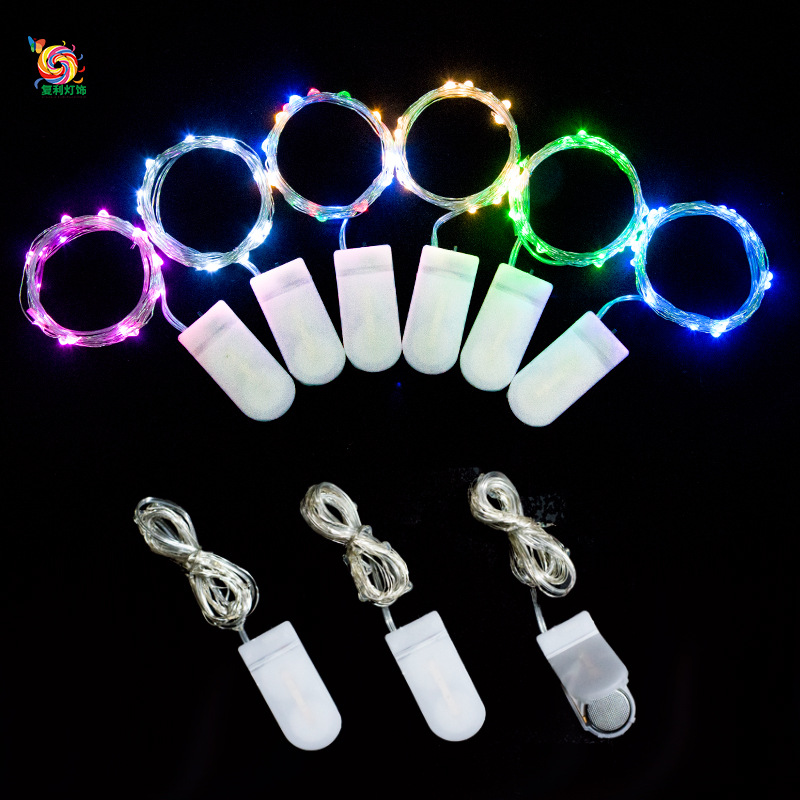 Lighting Chain Button Color Lighting Chain Wholesale Flower Cake Gift Box Decorative Copper Wire Light Led Battery Christmas String Light