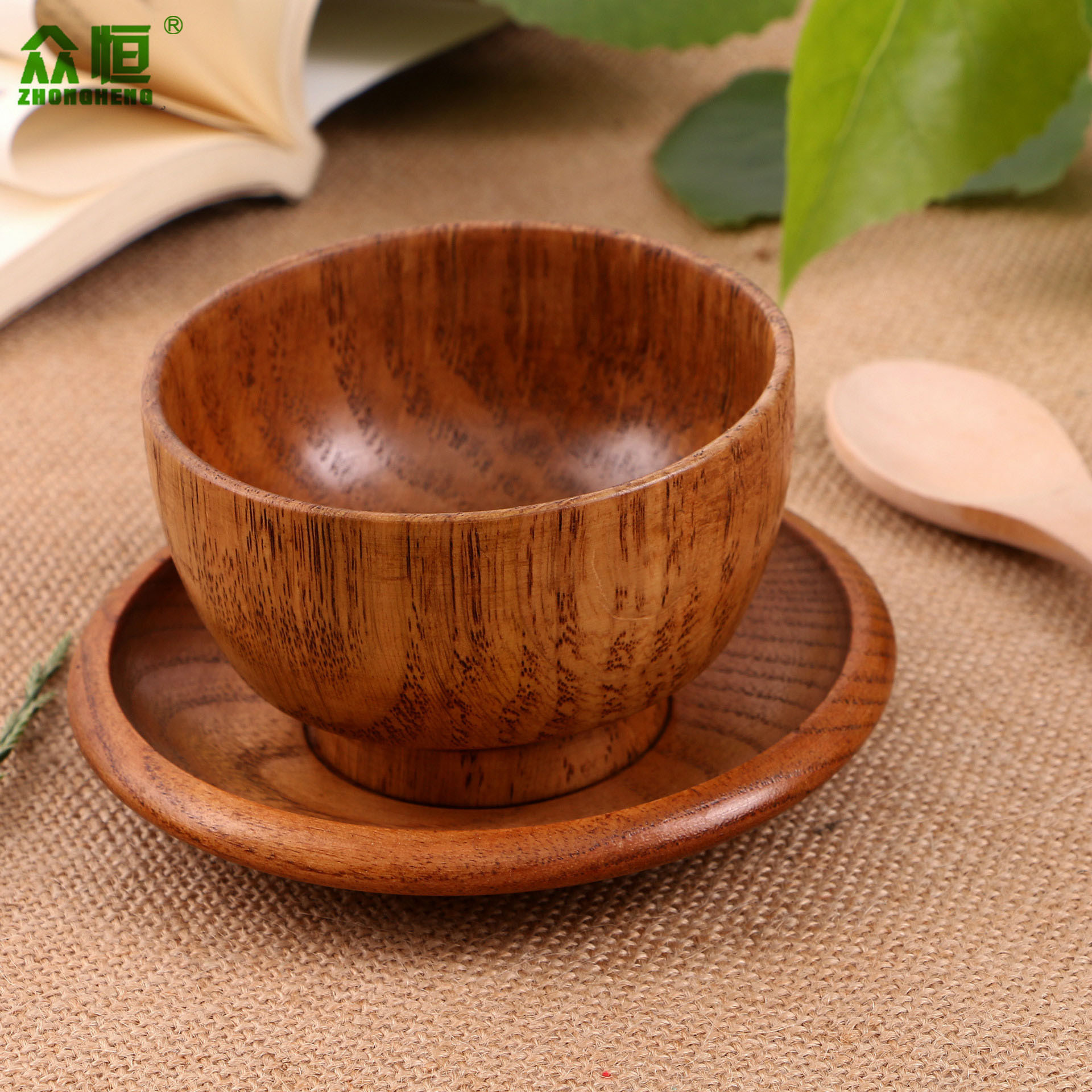 跨境专供wish柯木饭碗 实木手工木碗 环保碗健康木碗耐摔木碗