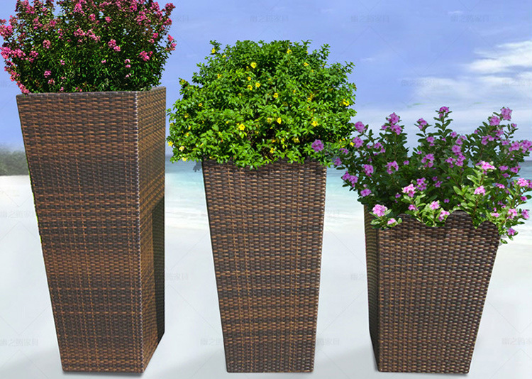 户外园艺花箱组合种植箱商业街花架落地铁艺花槽隔断花池花盆花器