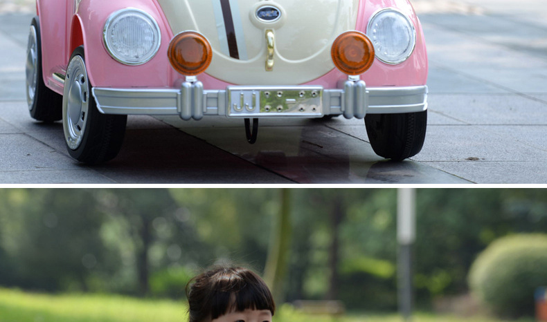 贝瑞佳儿童电动车四轮遥控双驱可坐甲壳虫汽车摇摆宝宝童车玩具车