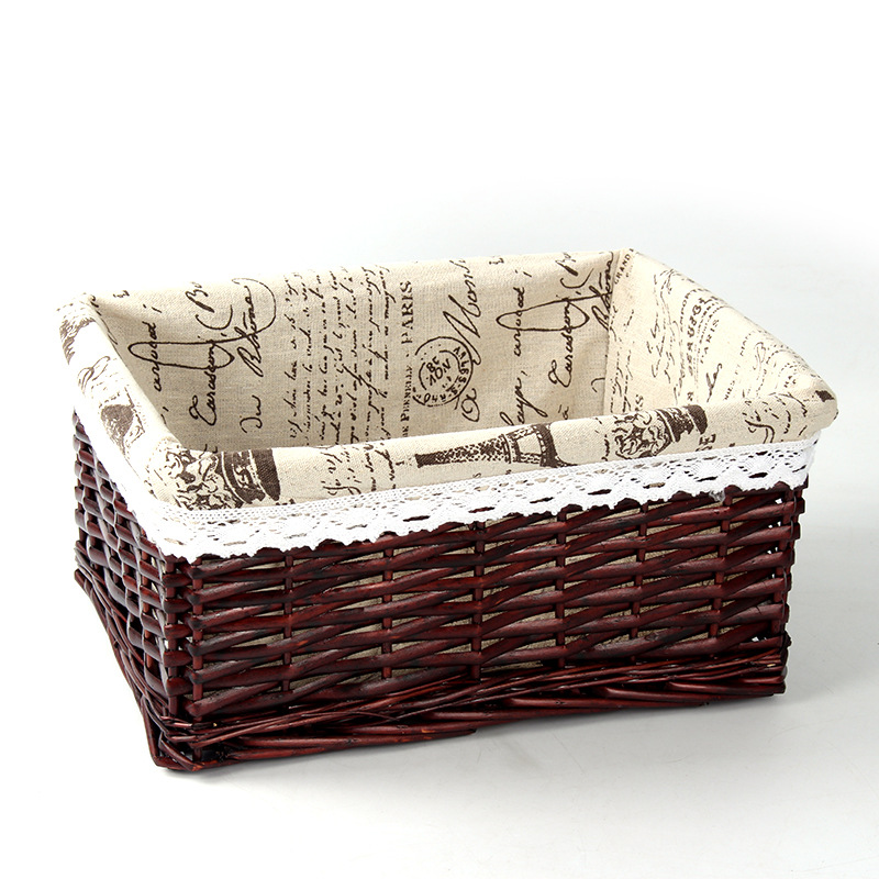 Organizing Household Supplies Wicker Storage Basket Supermarket Display Basket Hand-Woven Rattan Storage Basket Rattan Basket