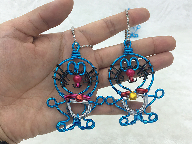 【机器猫挂件】新奇特创意手工艺品特色饰品挂坠铝丝铝线手编