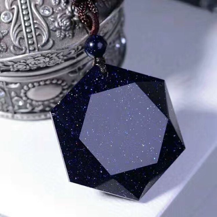 批发蓝砂石灵摆吊坠 大卫星 六边形 六芒星男女款水晶饰品吊坠
