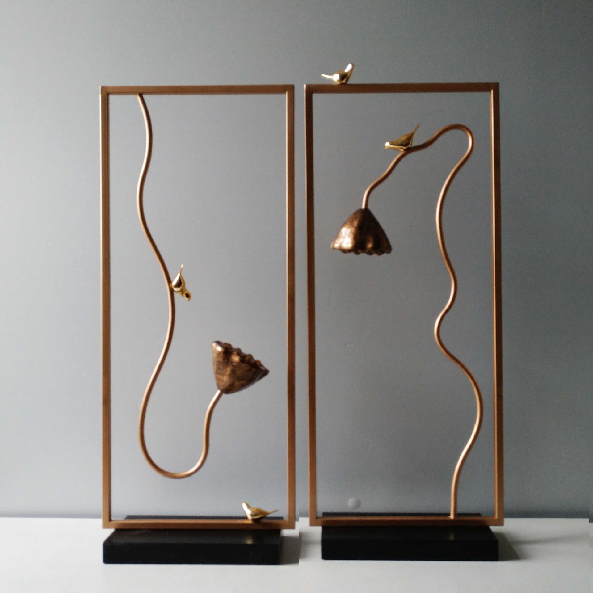 现货批发定制铁艺工艺品礼品中式莲蓬铁艺玄关饰品外贸摆件