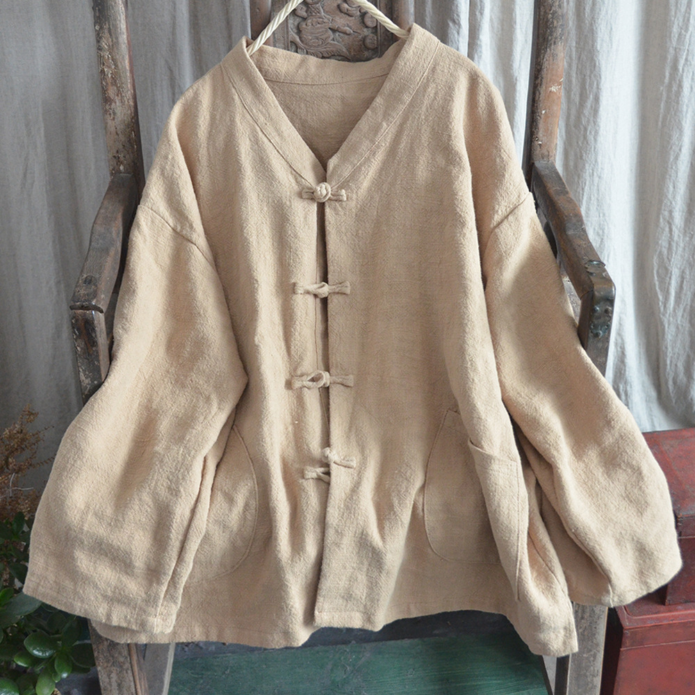 招商复古对襟手工盘扣禅意上衣