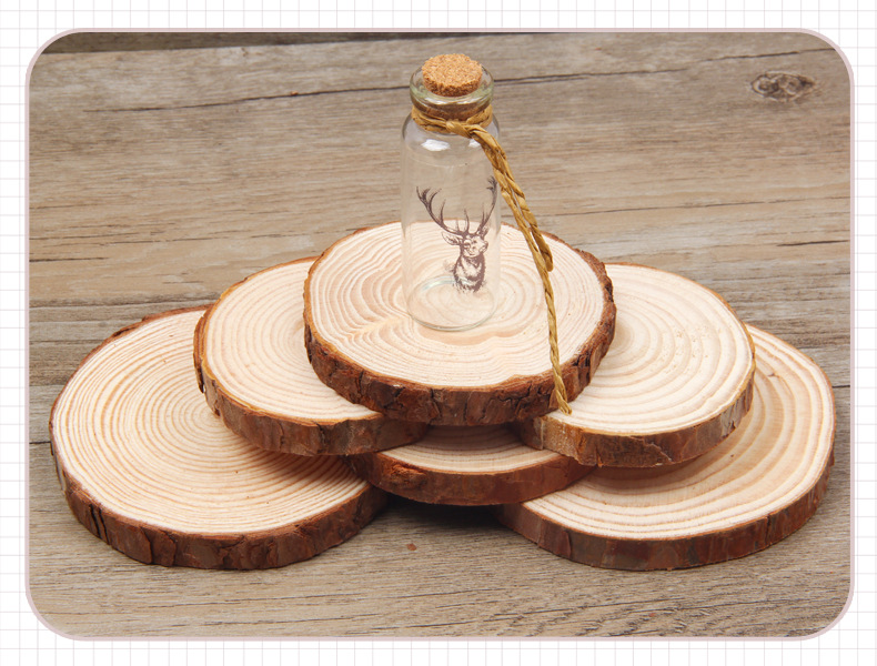 圆木片diy手工绘画 幼儿园手绘原木片美术实木头摆件材料杉木底座