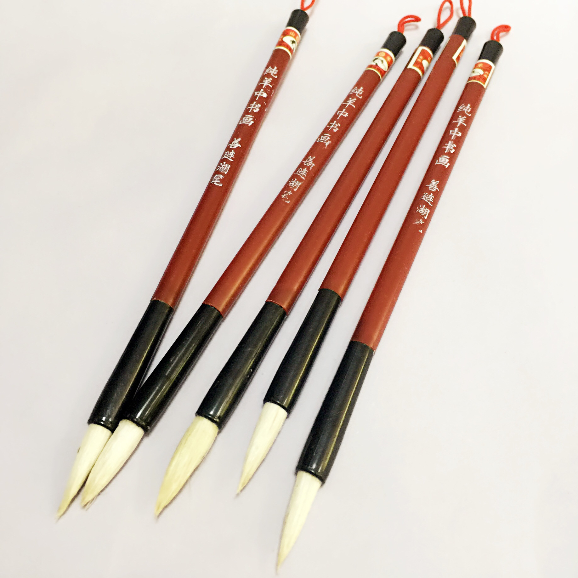 批发 学生书法练习毛笔 天然竹杆羊毫中号毛笔 书法笔善琏湖笔