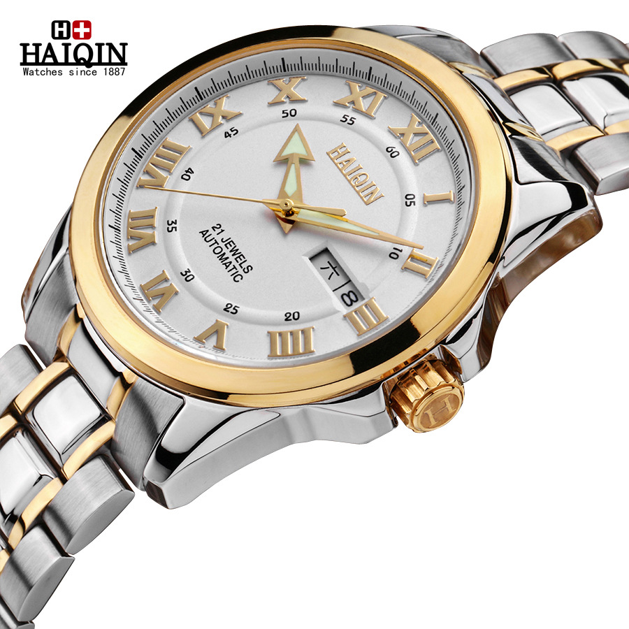 haiqin/海琴 厂家直供 男全自动机械表 手表批发9039镂空防水精钢