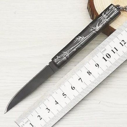 小号竹子刀户外竹节刀自卫野营随身小刀防身折叠刀创意钢刀水果刀