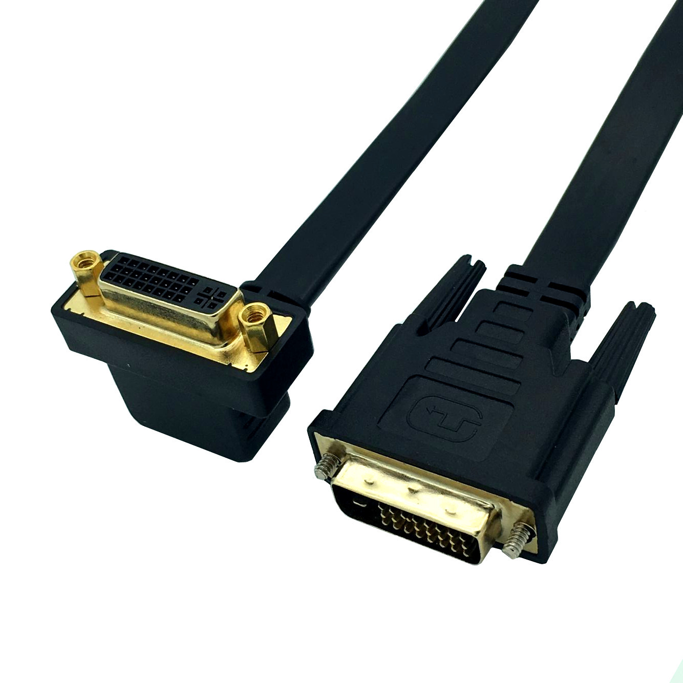 90度弯延长线dvi24 1线电脑显示器dvi线高清线连接线dvi-d dvi-i