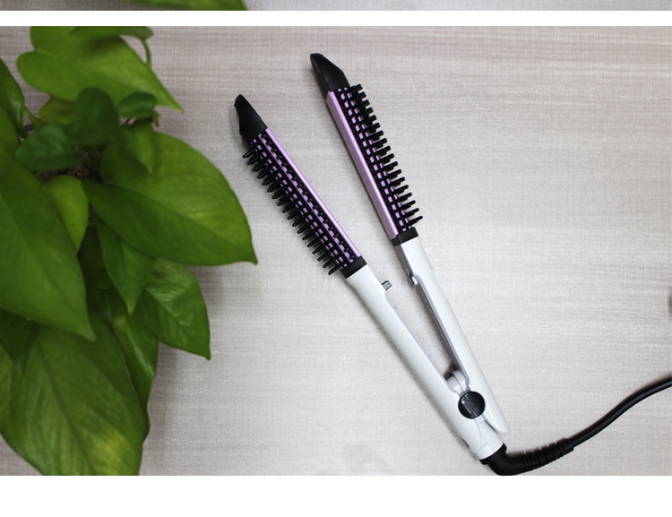 厂家直销直发器卷发器不伤发防烫电梳子外贸顺手直发梳电夹板卷梳
