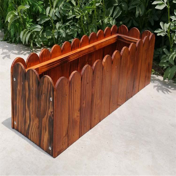 厂家定制 实木花盆公园户外长方形花盆广场景观花槽防腐木花箱