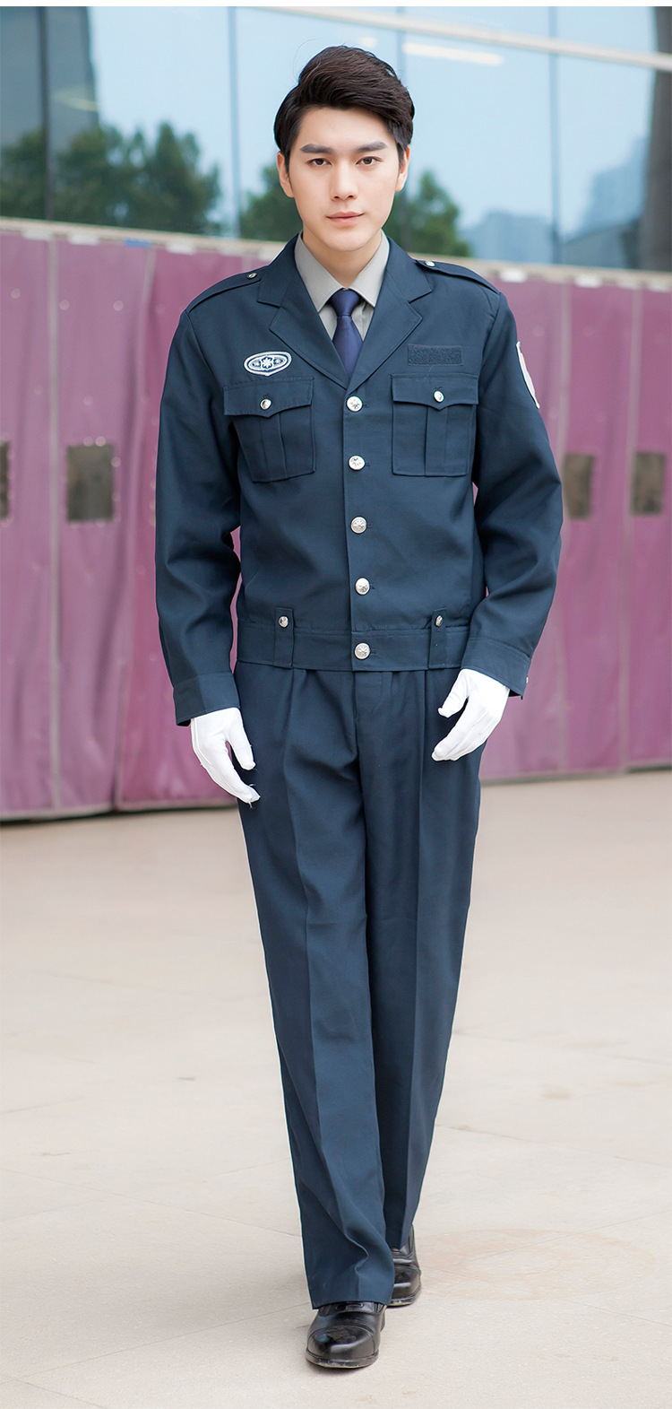 2011新款保安服春秋季夹克套装 新式墨绿色保安制服男