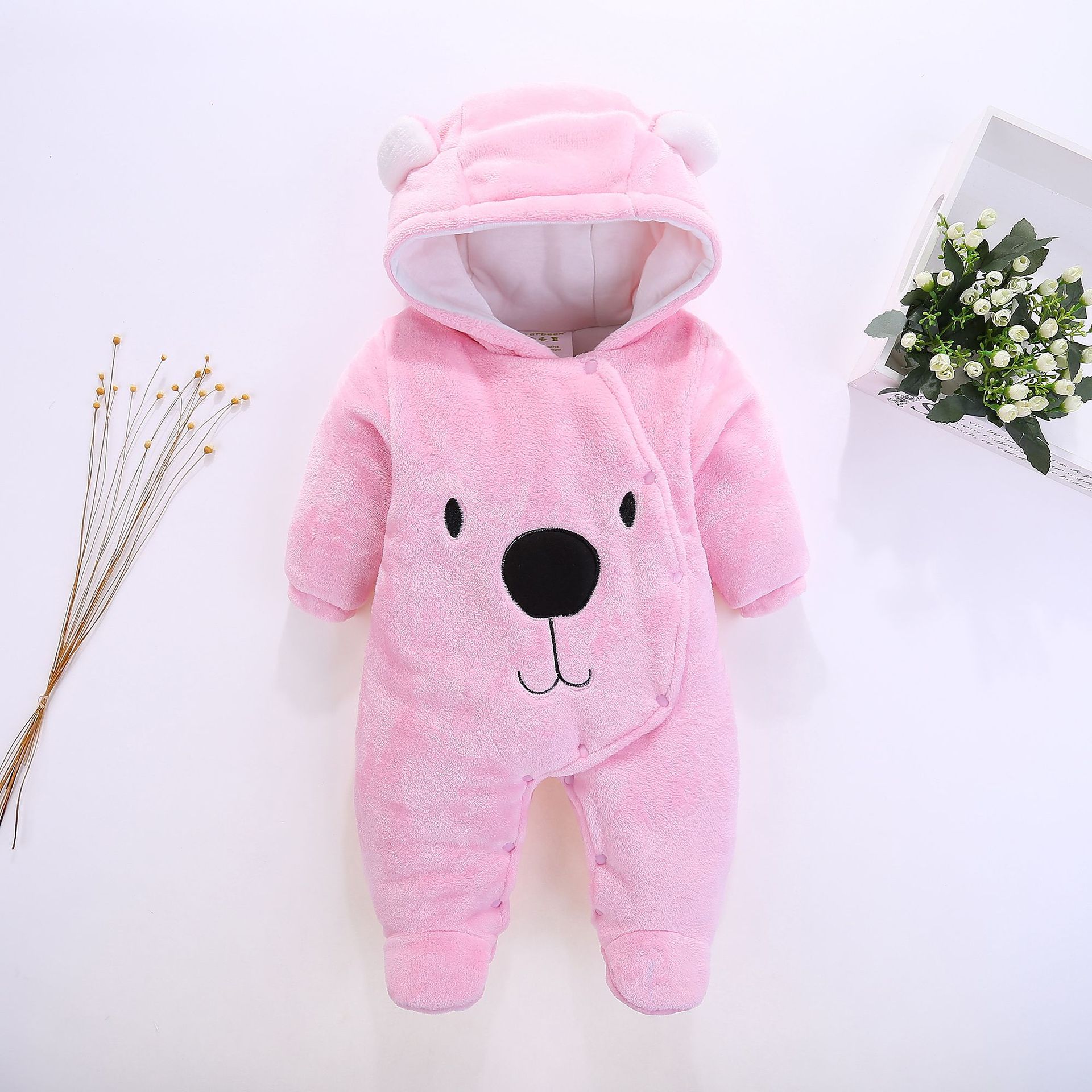 Baby Jumpsuit Thickened Autumn and Winter Male and Female Baby Rompers Newborn Autumn Clothes Winter Cotton-Padded Coat Jumpsuit