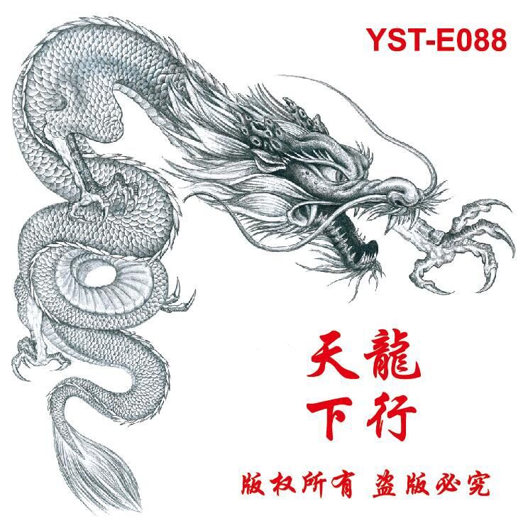厂家现货批发 过肩龙纹身贴 龙纹身贴 防水纹身贴卡通纹身贴