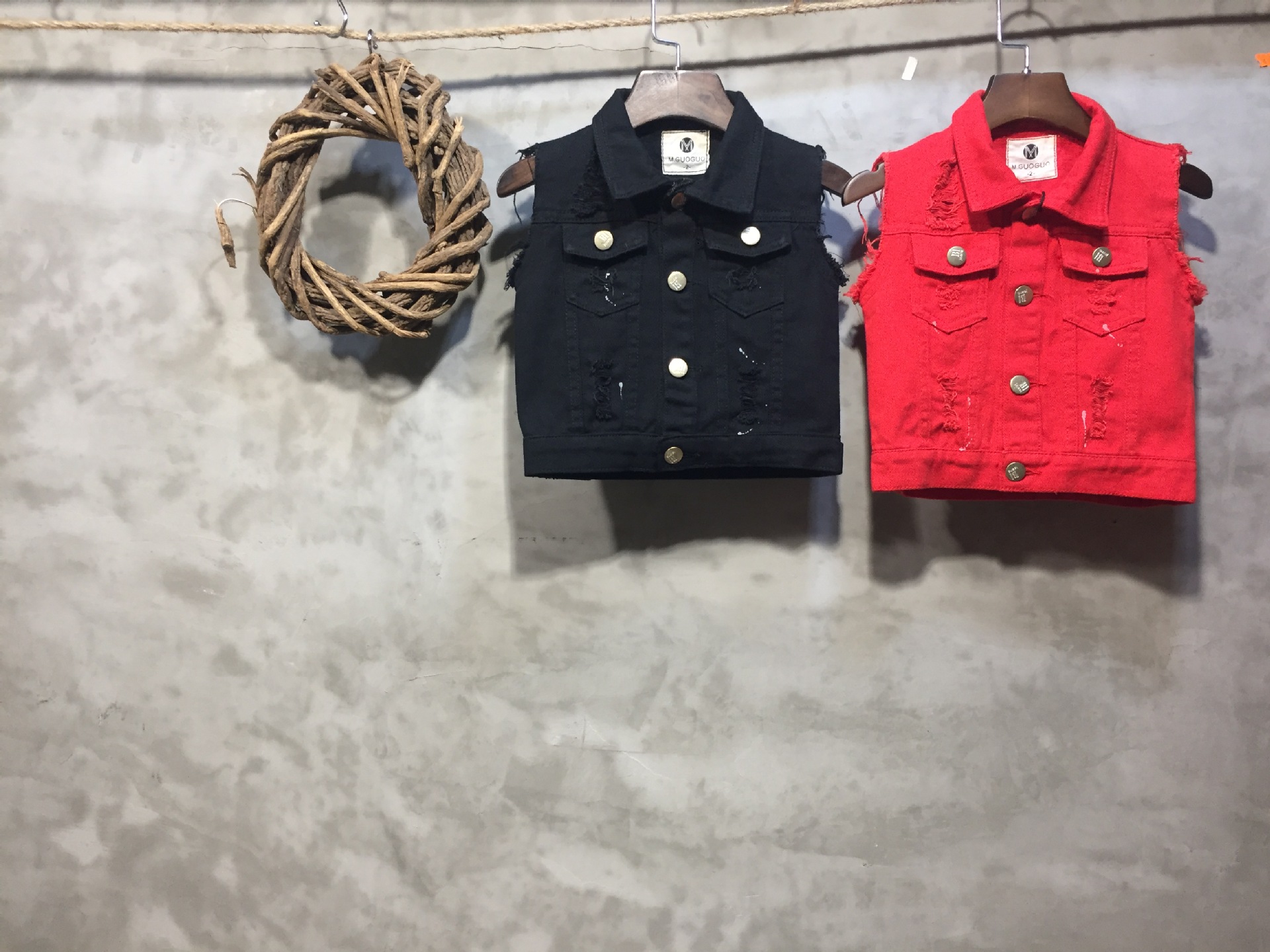 米果果童装g014款2017春季新马甲儿童韩版纯色开衫马甲外套 批发