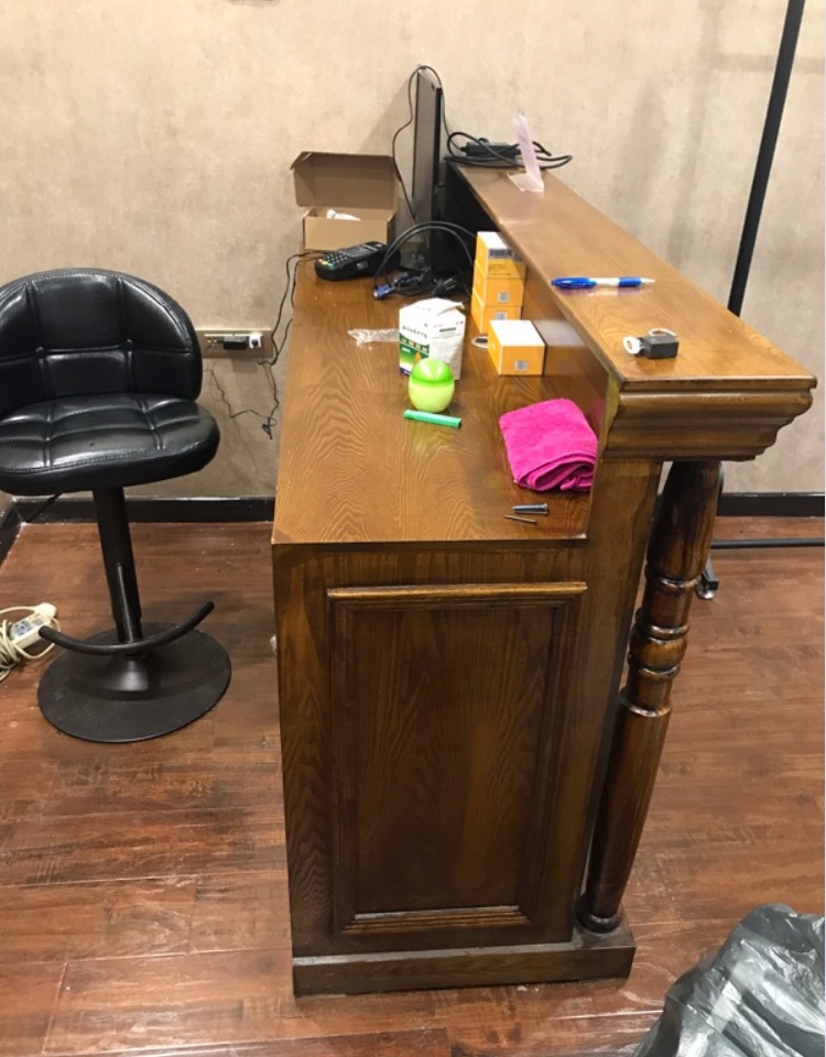 欧式复古收银台柜台简约服装店美容院理发店吧台桌化妆店前台接待