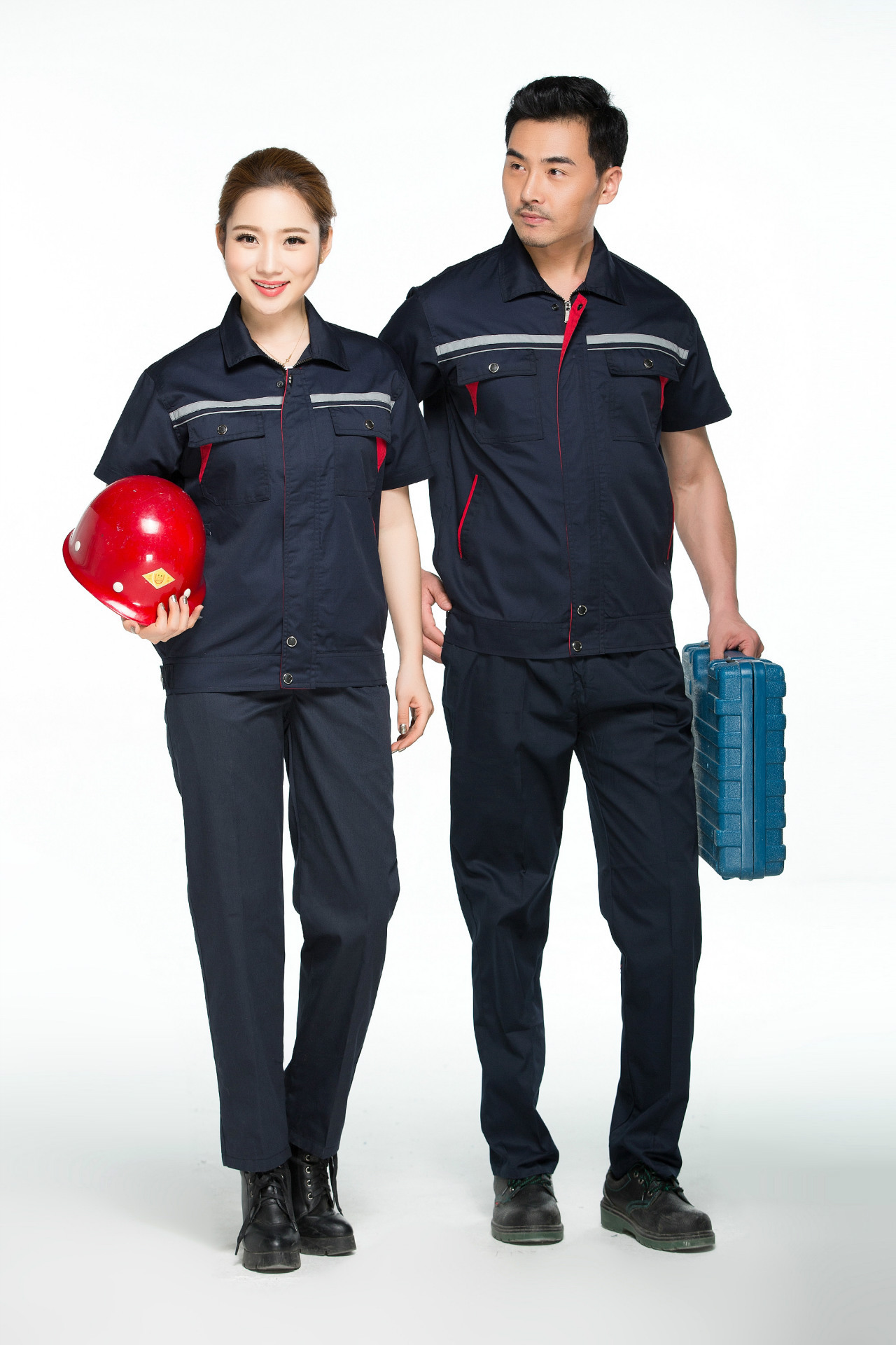 夏季工作服短袖套装劳保工装厂家直销汽修服套装可定做logo