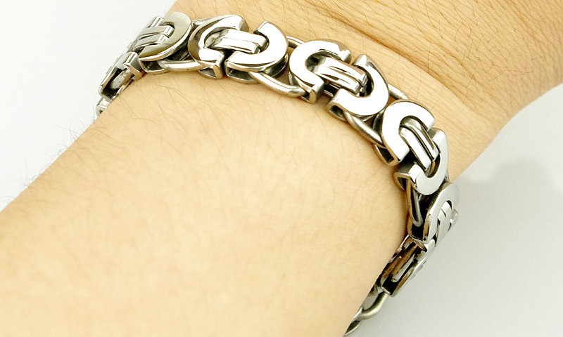 欧美热销拜占庭钛钢手链 帝王回形手工链男士 byzantium 饰品