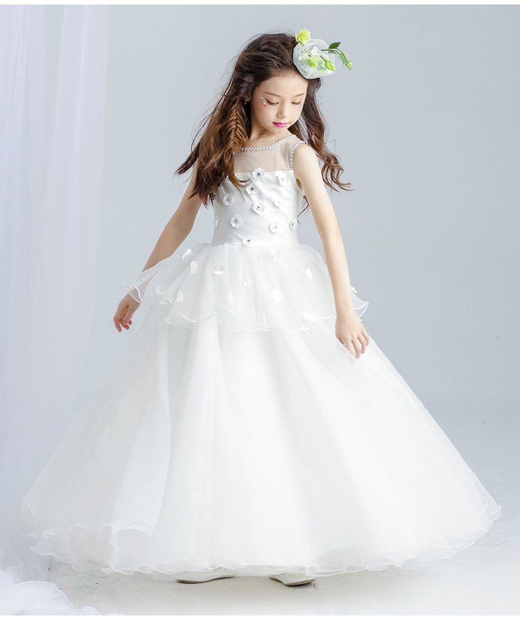 2018夏季儿童礼服女童婚纱裙花童蓬蓬裙表演裙女童礼服裙