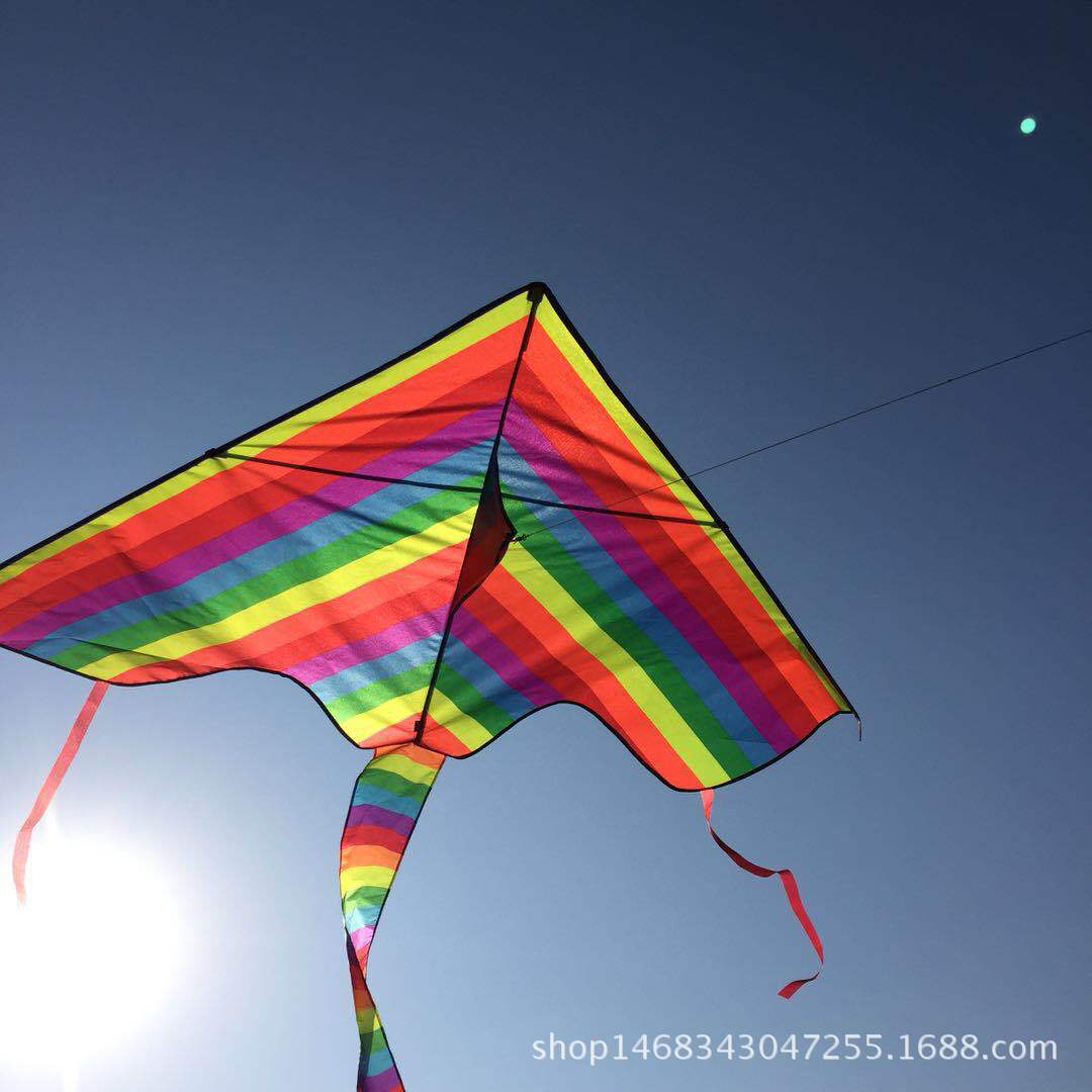 潍坊卡通彩条三角风筝 2018新款儿童易放飞猪风筝批发可定制加工