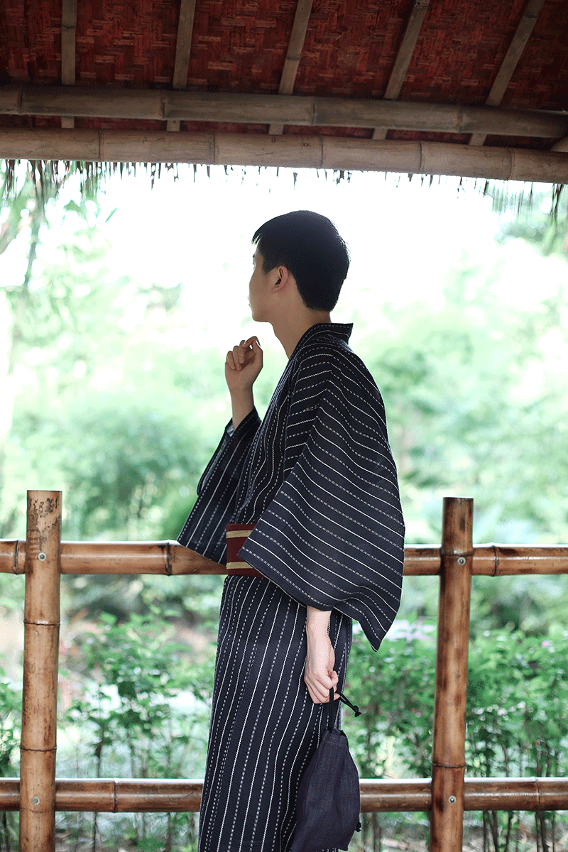 现货 和服男 武士和服 日本和服正装男士和服浴衣套装