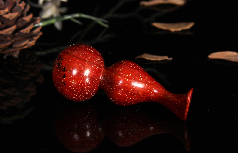 批发精品红檀葫芦手把件 福禄一生 红木文玩 木制手把件 礼品