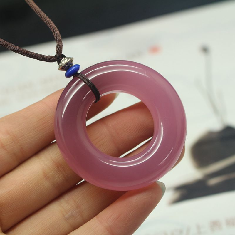 天然玛瑙玉器平安环挂件帝王紫玉髓玉石平安扣吊坠批发地摊玉饰品