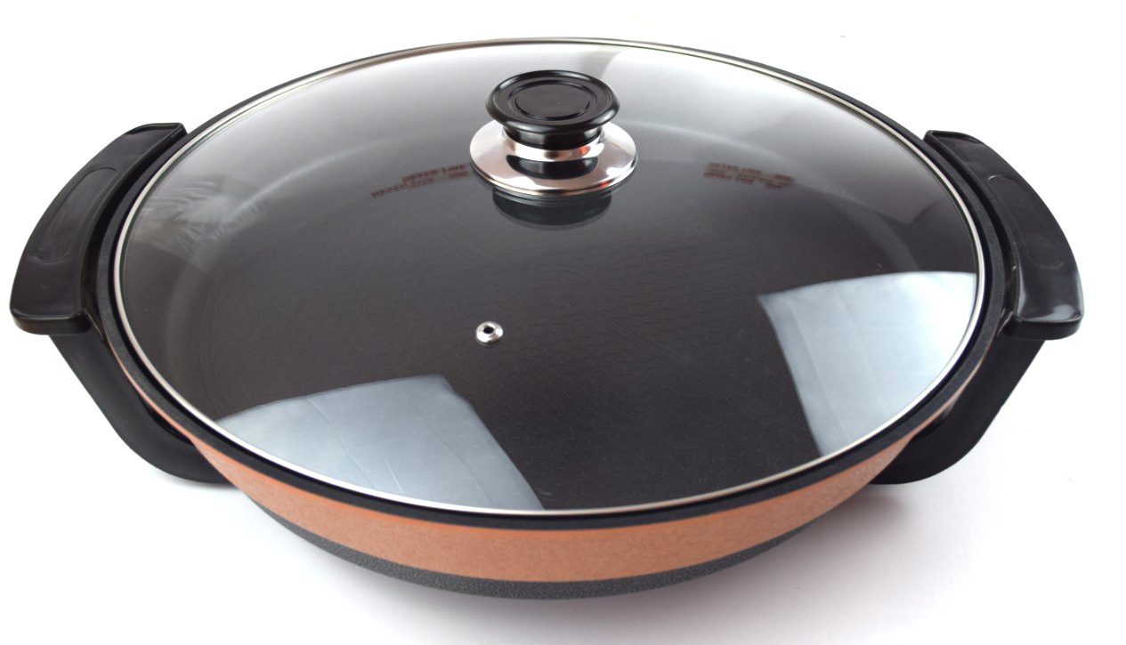 贺友40cm电煎锅电饼铛多功能烧烤多功能电热锅家用薄饼机