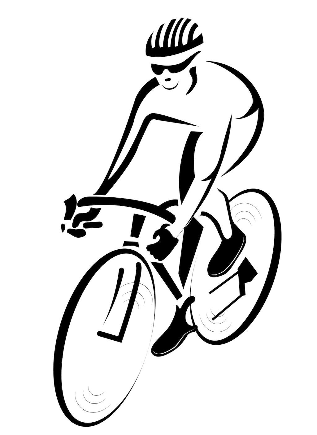 山地自行车运动简笔画图片