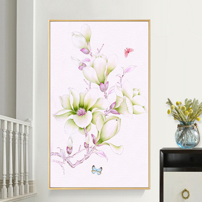 爆款玄关清新兰花钻石画5d满钻背景墙钻石绣装饰画