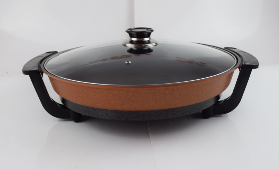 贺友40cm电煎锅电饼铛多功能烧烤多功能电热锅家用薄饼机