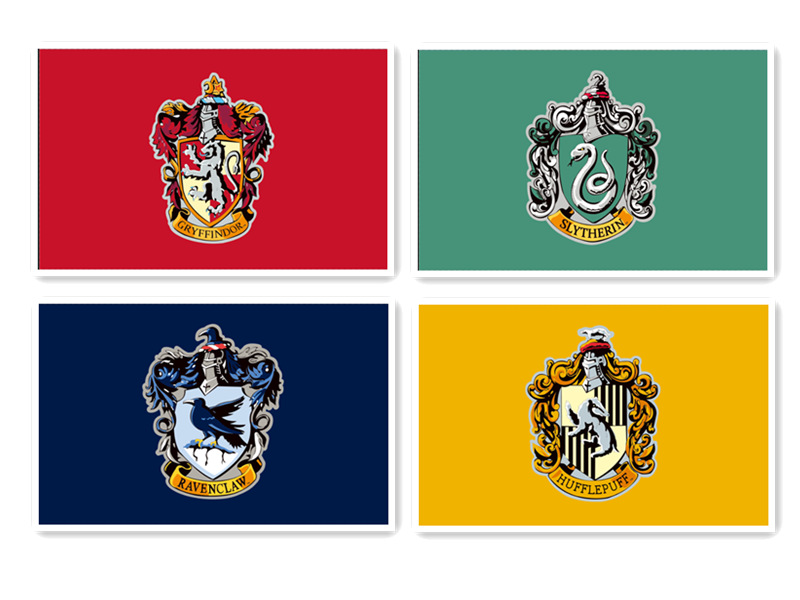 哈利波特旗帜 四大学院黑底挂旗酒吧装饰壁挂家装挂布画 复古旗帜