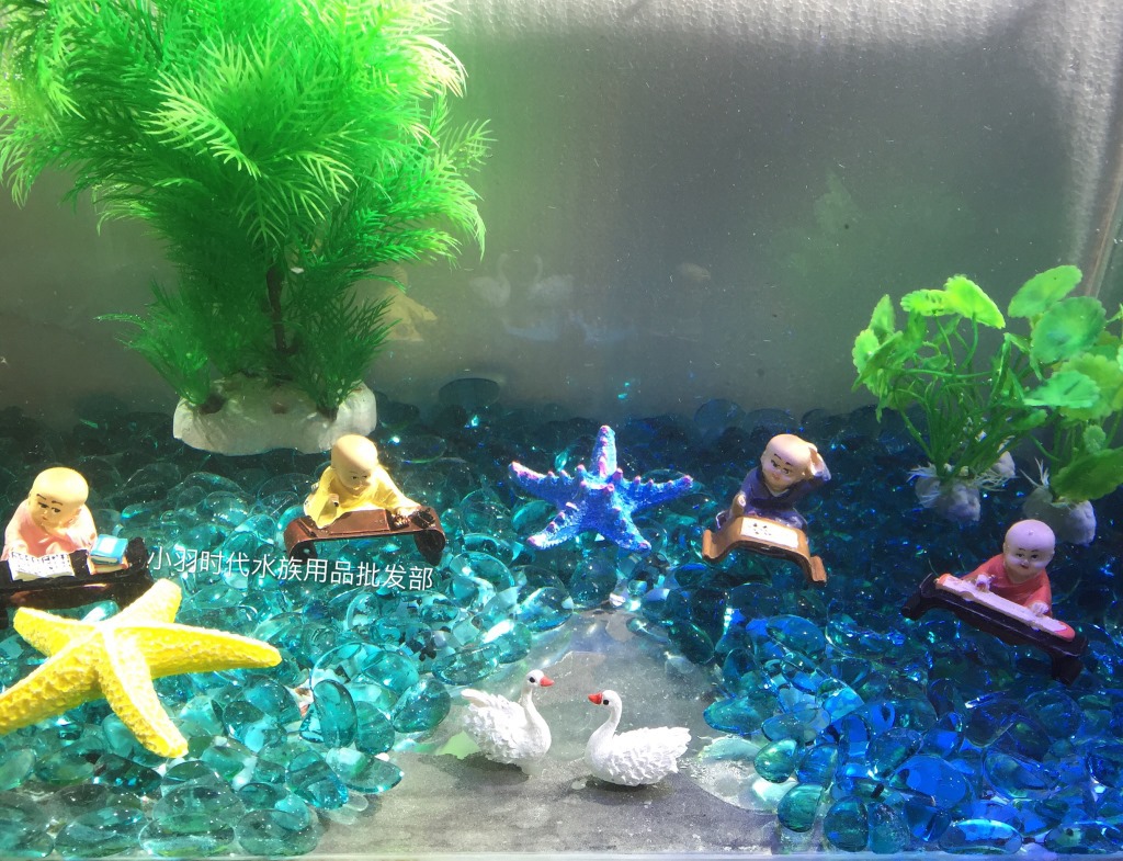 微景观水族箱鱼缸造景/厂家直销羽毛天鹅动物世界用品/树脂工艺