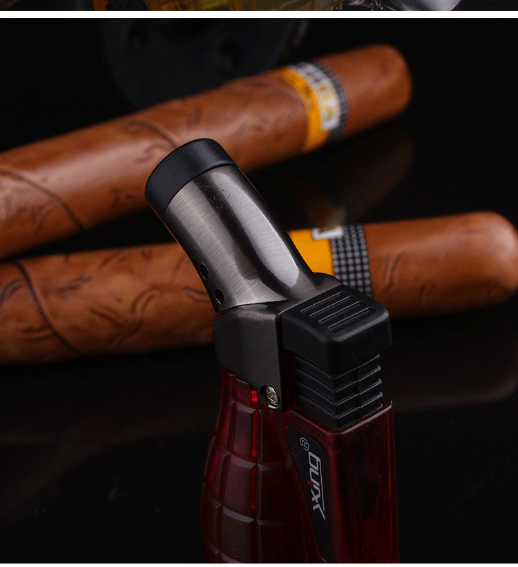 银星宝雷一号弯头直冲强劲火力防风打火机点雪茄艾灸透明喷枪批发