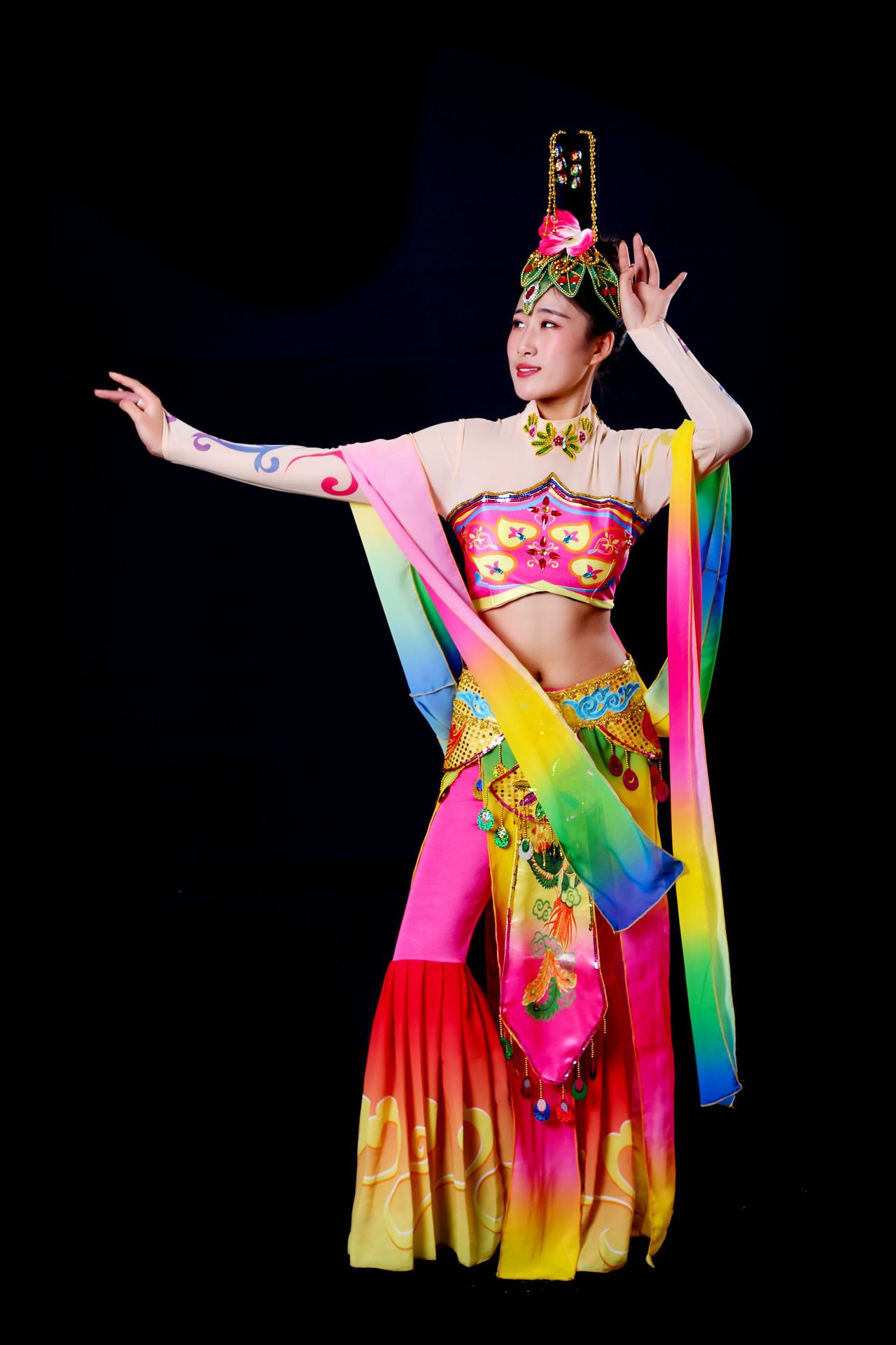 敦煌飞天舞蹈服装嫦娥奔月琵琶民族古典舞演出服女繁弦妙引仙女服